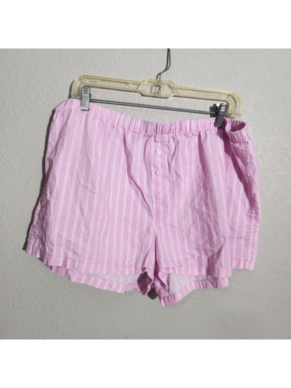 Gap Body Pajama Shorts Pink Striped Cotton Size XL Relaxed Fit